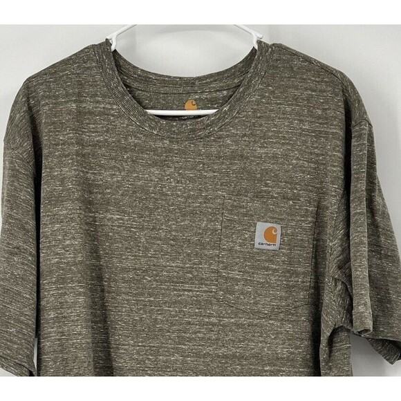 Carhartt Men's Short Sleeve Pocket Work T-Shirt Heavy Olive Green K87-G52 - Picture 3 of 10